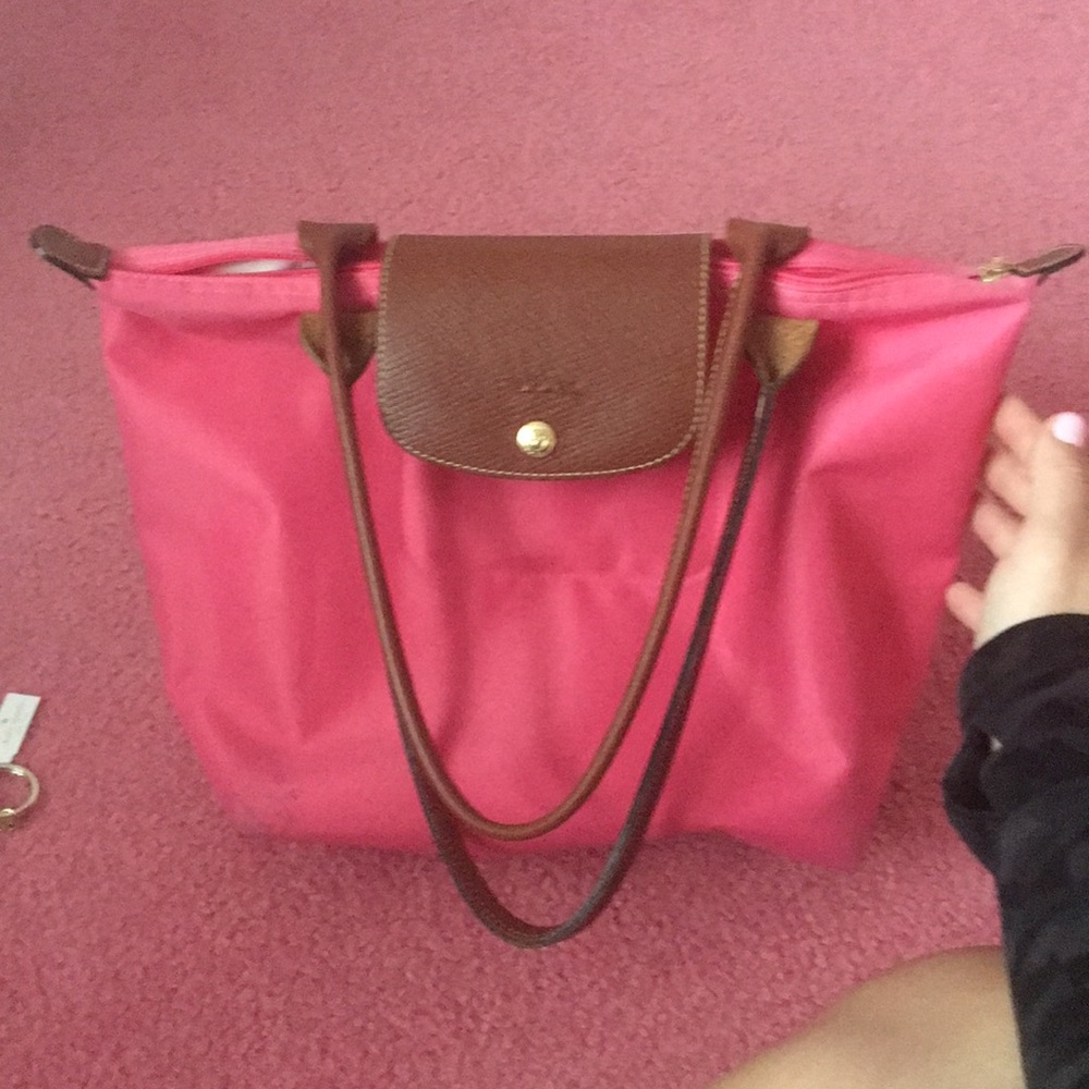 Hot pink Longchamp tote